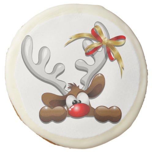 Reindeer Puzzled Funny Christmas Character Sugar Cookie