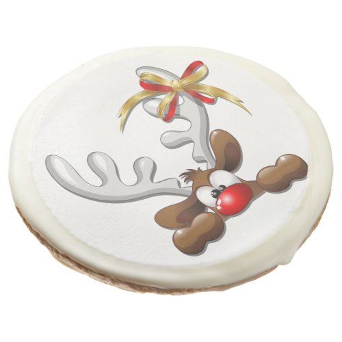 Reindeer Puzzled Funny Christmas Character Sugar Cookie