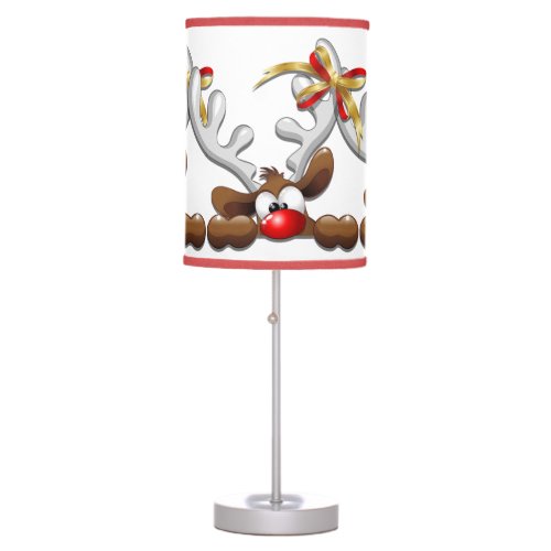 Reindeer Puzzled Funny Christmas Character Table Lamp