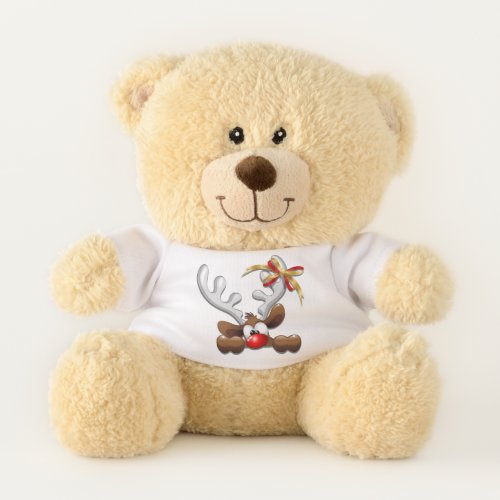Reindeer Puzzled Funny Christmas Character Teddy Bear