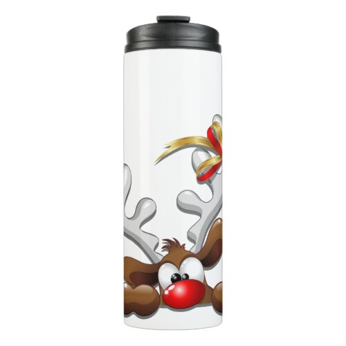 Reindeer Puzzled Funny Christmas Character Thermal Tumbler
