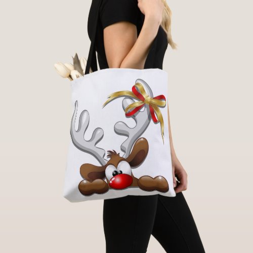 Reindeer Puzzled Funny Christmas Character Tote Bag