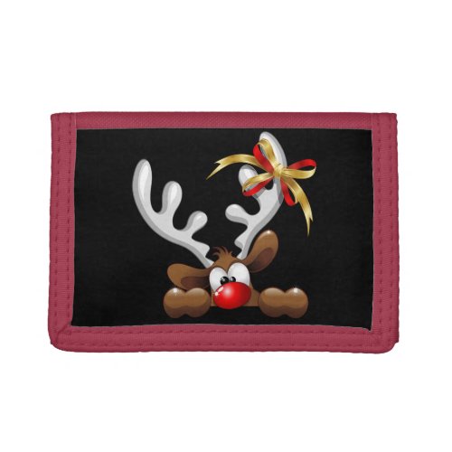 Reindeer Puzzled Funny Christmas Character Trifold Wallet