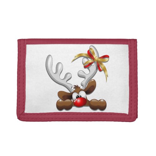 Reindeer Puzzled Funny Christmas Character Trifold Wallet