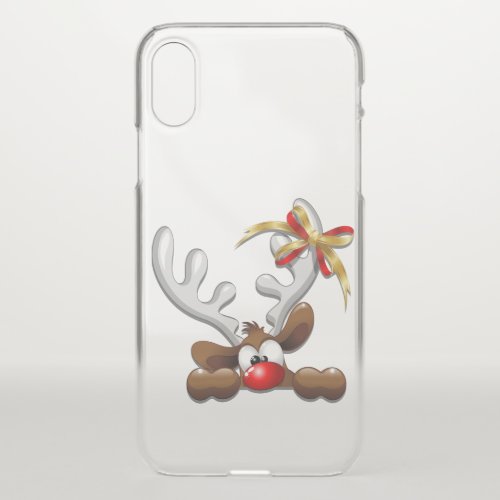 Reindeer Puzzled Funny Christmas Character iPhone X Case