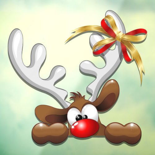 Reindeer Puzzled Funny Christmas Character Window Cling