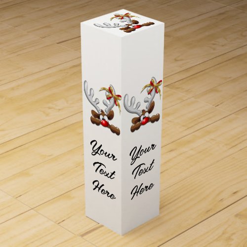 Reindeer Puzzled Funny Christmas Character Wine Box