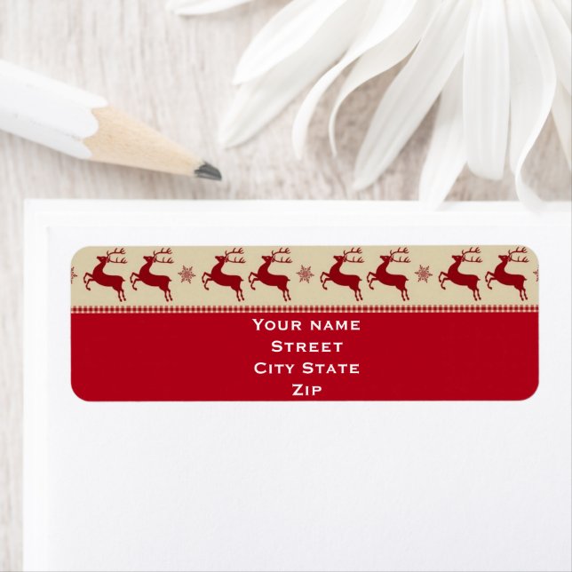 Reindeer Return Address Label (Insitu)