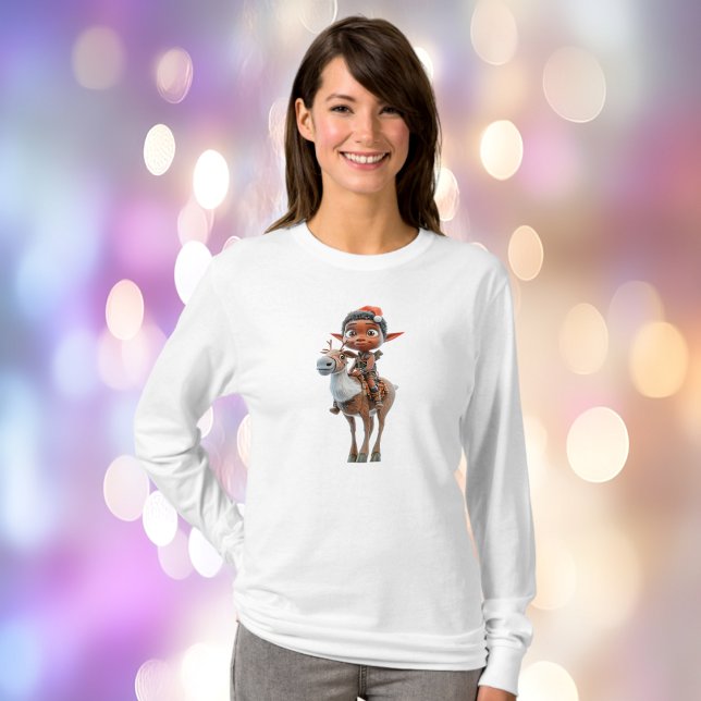 Reindeer Rider Christmas Elf Women's Tee (Creator Uploaded)