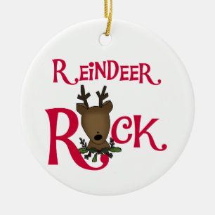 Reindeer Rock Christmas Ornament