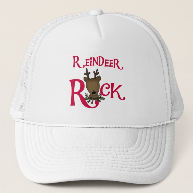 Reindeer Rock Tshirts and Gifts Trucker Hat (Front)