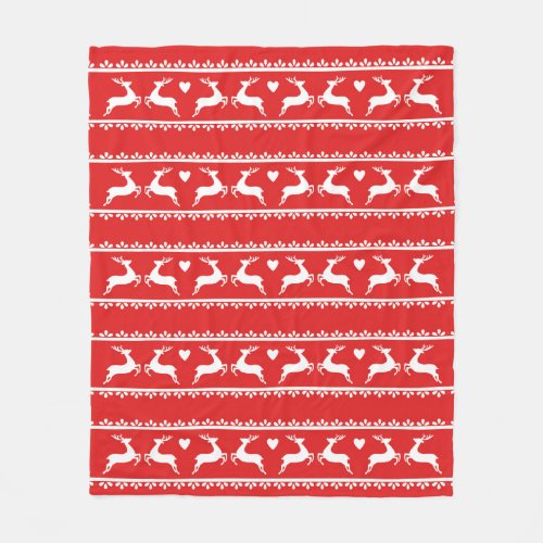 Reindeer Romance Holiday Fleece Blanket