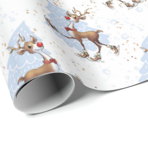 Reindeer Rudolph Christmas  Wrapping Paper