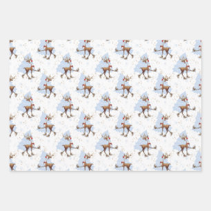 Reindeer Rudolph Christmas Wrapping Paper