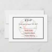 Reindeer Rustic Botanical Watercolor Wedding RSVP