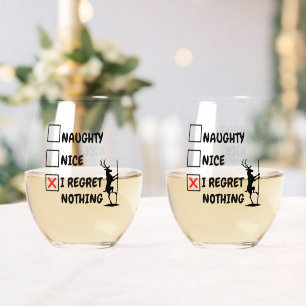 Reindeer’s Regret Christmas Stemless Wine Glass