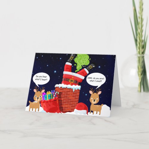 Reindeerâs Smelly Christmas Funny Cartoon Holiday Card