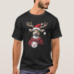 Reindeer Santa Boys Christmas Baseball Premium  T-Shirt