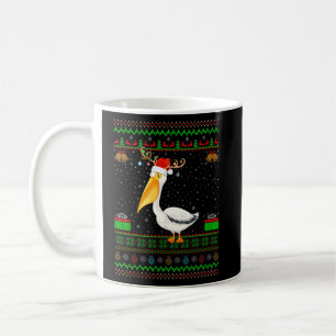Reindeer Santa Hat Matching Ugly Pelican Bird Chri Coffee Mug