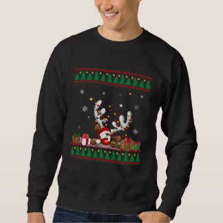 Reindeer Santa Hat Ugly Christmas Sweater