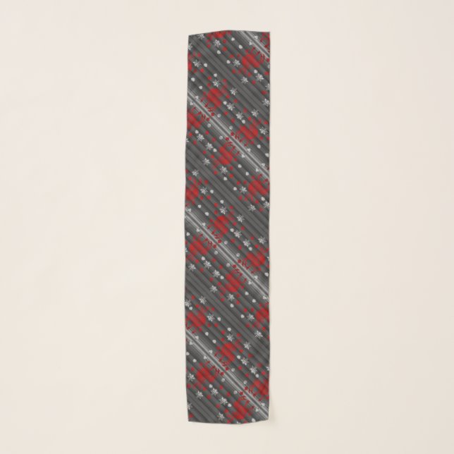 Reindeer Scarf Cute Christmas Holiday Art Scarves (Front)