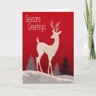Reindeer Seasons Greetings Holiday Card