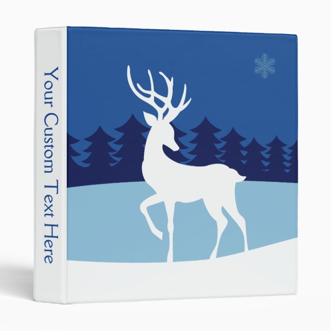 Reindeer Silhouette custom text binders (Front/Spine)