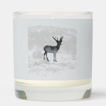 Reindeer silhouette on a winter snowy forest 