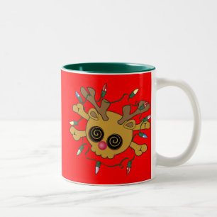 Reindeer Skull Two-Tone Coffee Mug