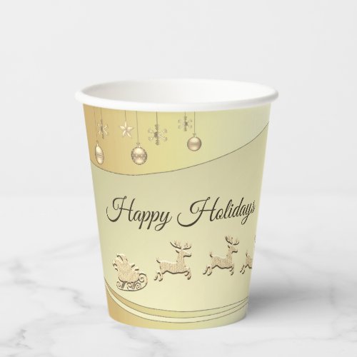 Reindeer Sleigh Christmas Balls Holiday Paper Cups