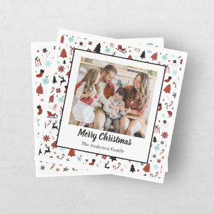 Reindeer Sleigh Christmas Pine Trees Napkins