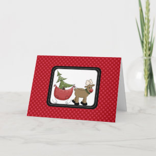 Reindeer & Sleigh Country Christmas Cards