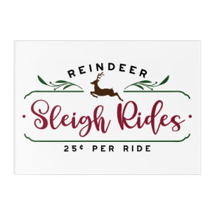 Reindeer Sleigh Rides Acrylic Print