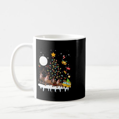 Reindeer Sleigh School Bus Christmas Tree Lights D Coffee Mug