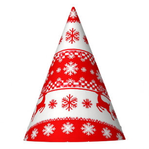 🎄 Reindeer Snow Fest Red Party Style 🎉 Hat