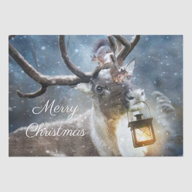 Reindeer Snow Winter Tissue Paper (Front)