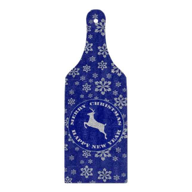 Reindeer Snowflake Christmas Cutting Board (Front)