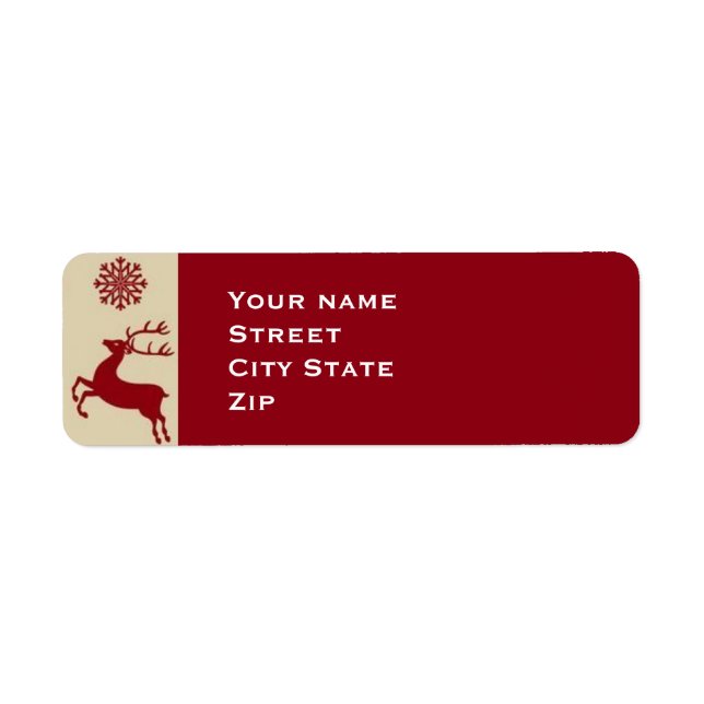 Reindeer Snowflake Return Address Label (Front)