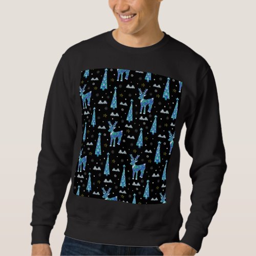 Reindeer snowflakes Christmas pattern Sweatshirt