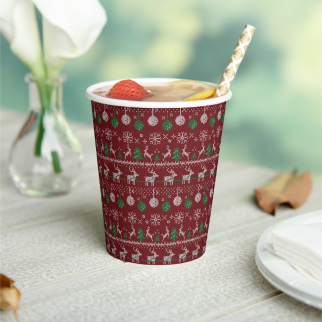 Reindeer Snowflakes Christmas Tree Ornaments Paper Cups (Insitu)
