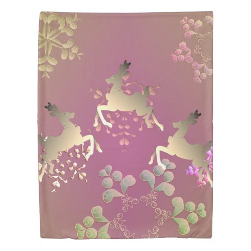 Reindeer   Snowflakes Duvet Cover