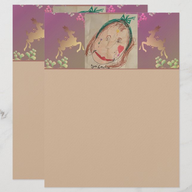 Reindeer, Snowflakes +Photo Letterhead (Front/Back)