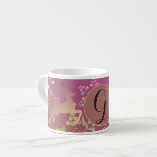 Reindeer  Snowflakes Purple Espresso Cup