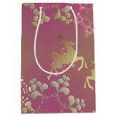 Elegant Silver Reindeer Purple Christmas Large Gift Bag, Zazzle