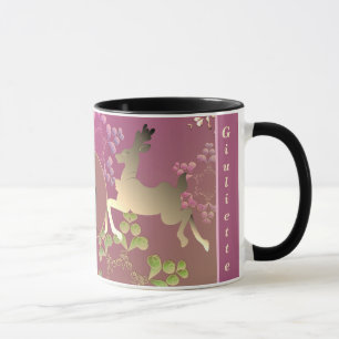 Reindeer Snowflakes Purple Gradient Mug