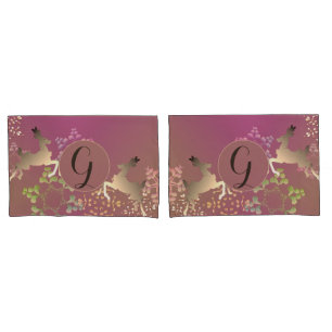 Reindeer & Snowflakes Purple Pillow Case