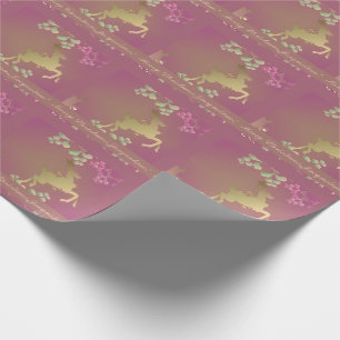 Reindeer & Snowflakes Purple Wrapping Paper