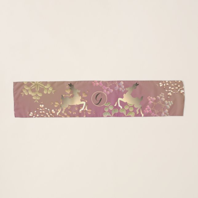 Reindeer & Snowflakes  Scarf (Front (Horizontal))