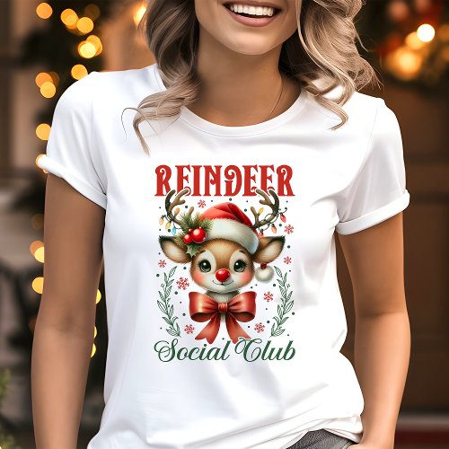 Reindeer Social Club Coquette Christmas Tri_Blend Shirt