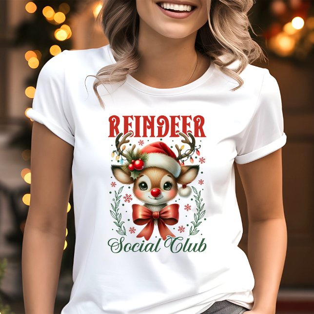 Reindeer Social Club Coquette Christmas Tri-Blend Shirt (Creator Uploaded)